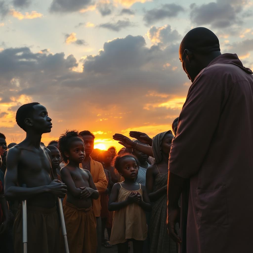 Conditions you may meet: a crowd of various sicknesses gathered at sunset — lay hands on every one.
